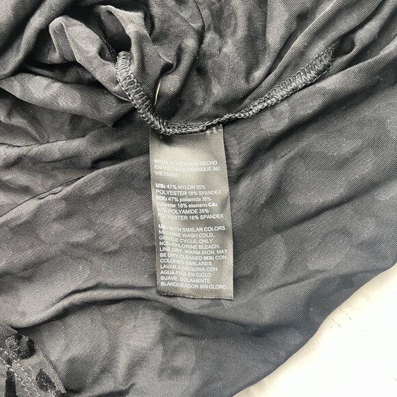 White House Black Market Womens Animal Print Blouse Large semi sheer velvet - Picture 4 of 5